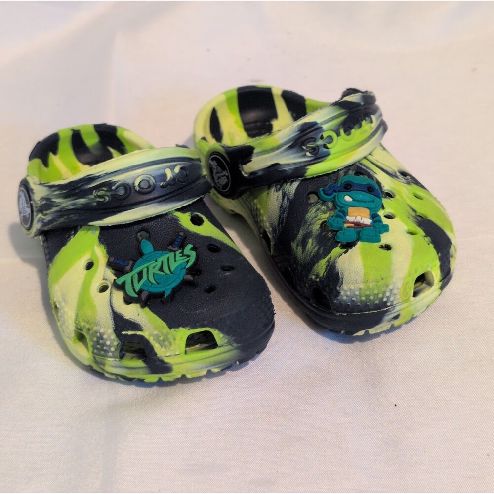 Crocs Kids Classic Clogs Blue Green Tie Dye C4 Youth Preowned